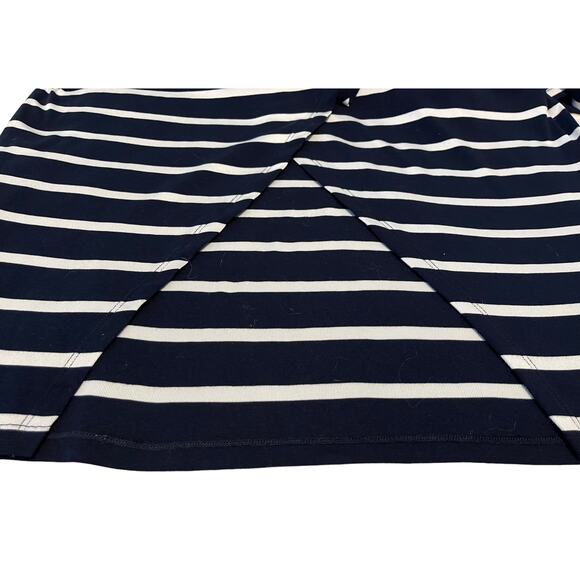 HYFVE SHORT SLEEVE, WRAP AROUND WAIST MAXI DRESS, WOMENS, L, NAVY/WHITE STRIPES - Picture 8 of 12